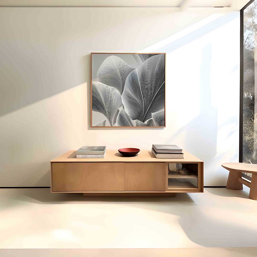 Bladeren in zwart wit Poster