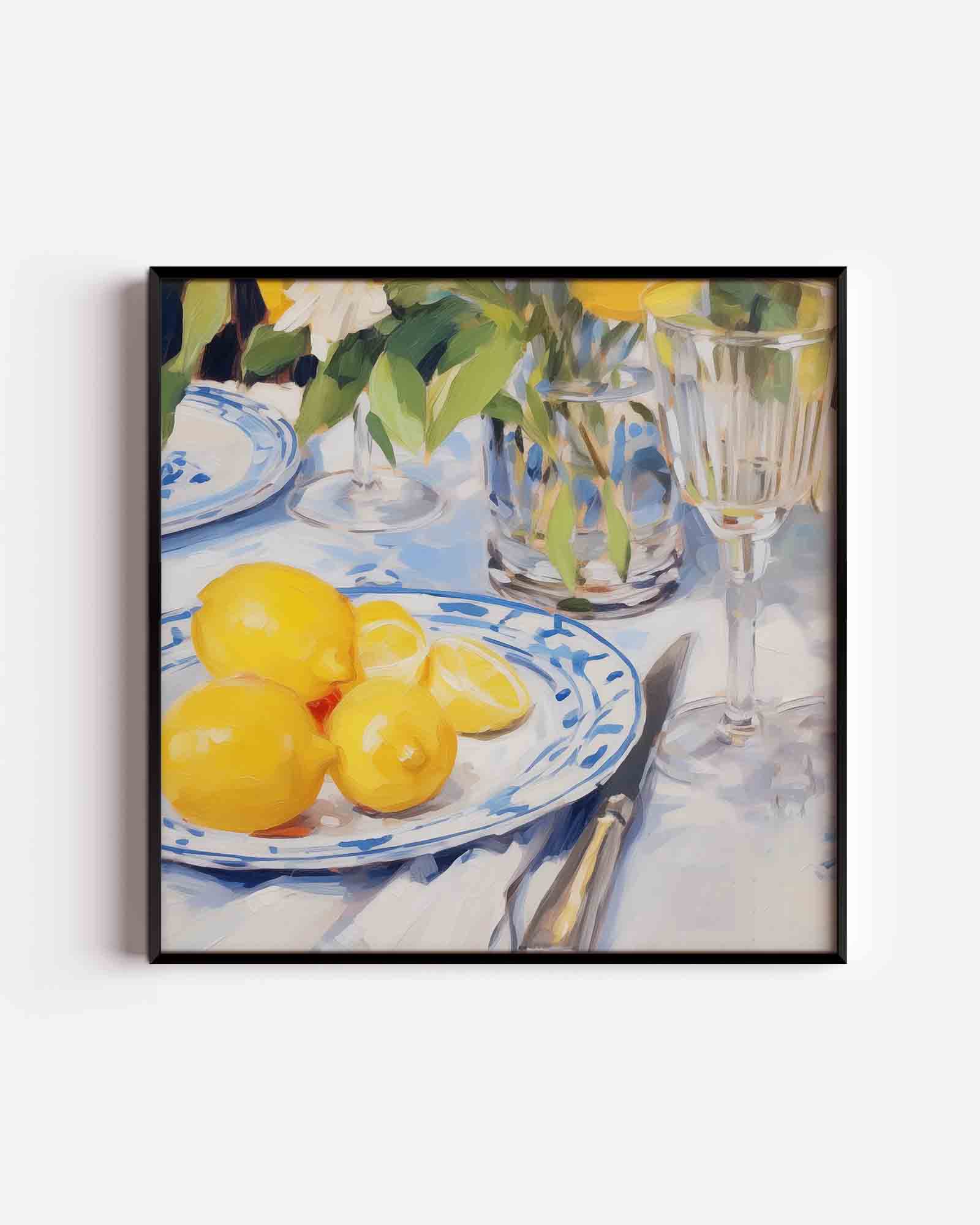 Citroenen op tafel Poster