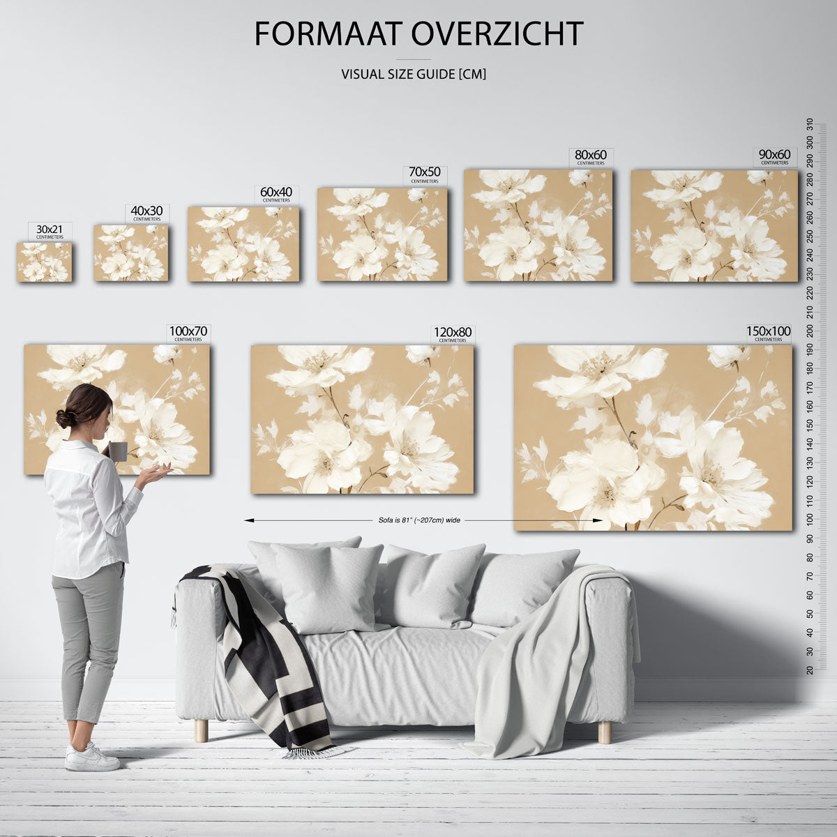 Witte bloemen Poster