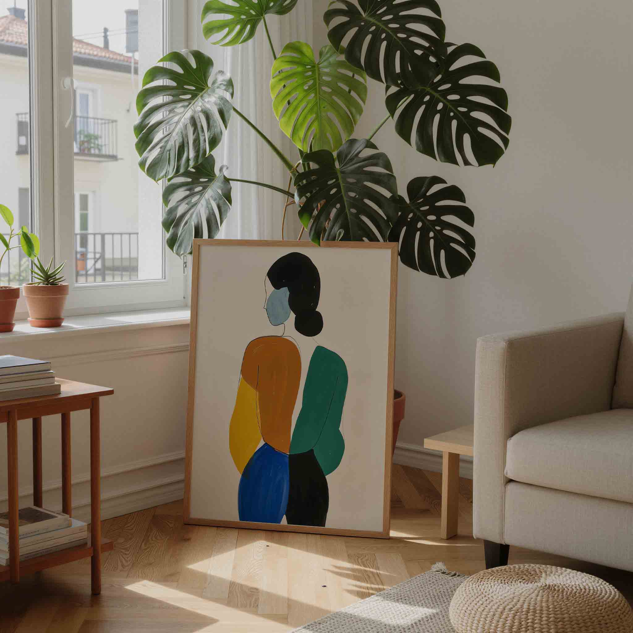 Twee figuren in kleur Poster