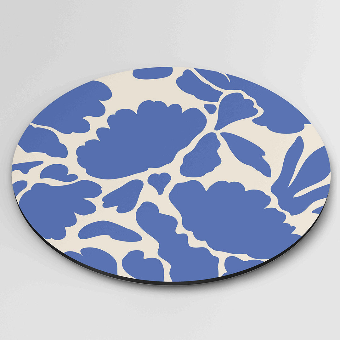Blauwe bloemen Muurcirkel