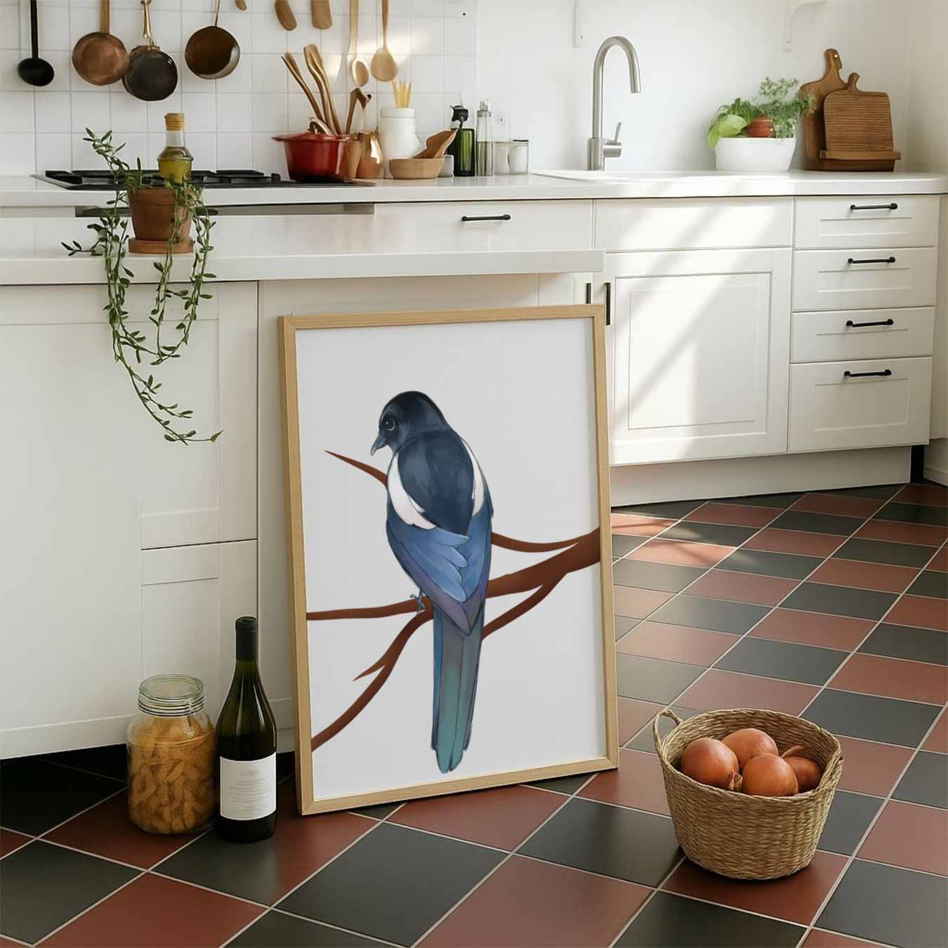 Elegante Prachtvogel op Tak Poster-WallArtistic