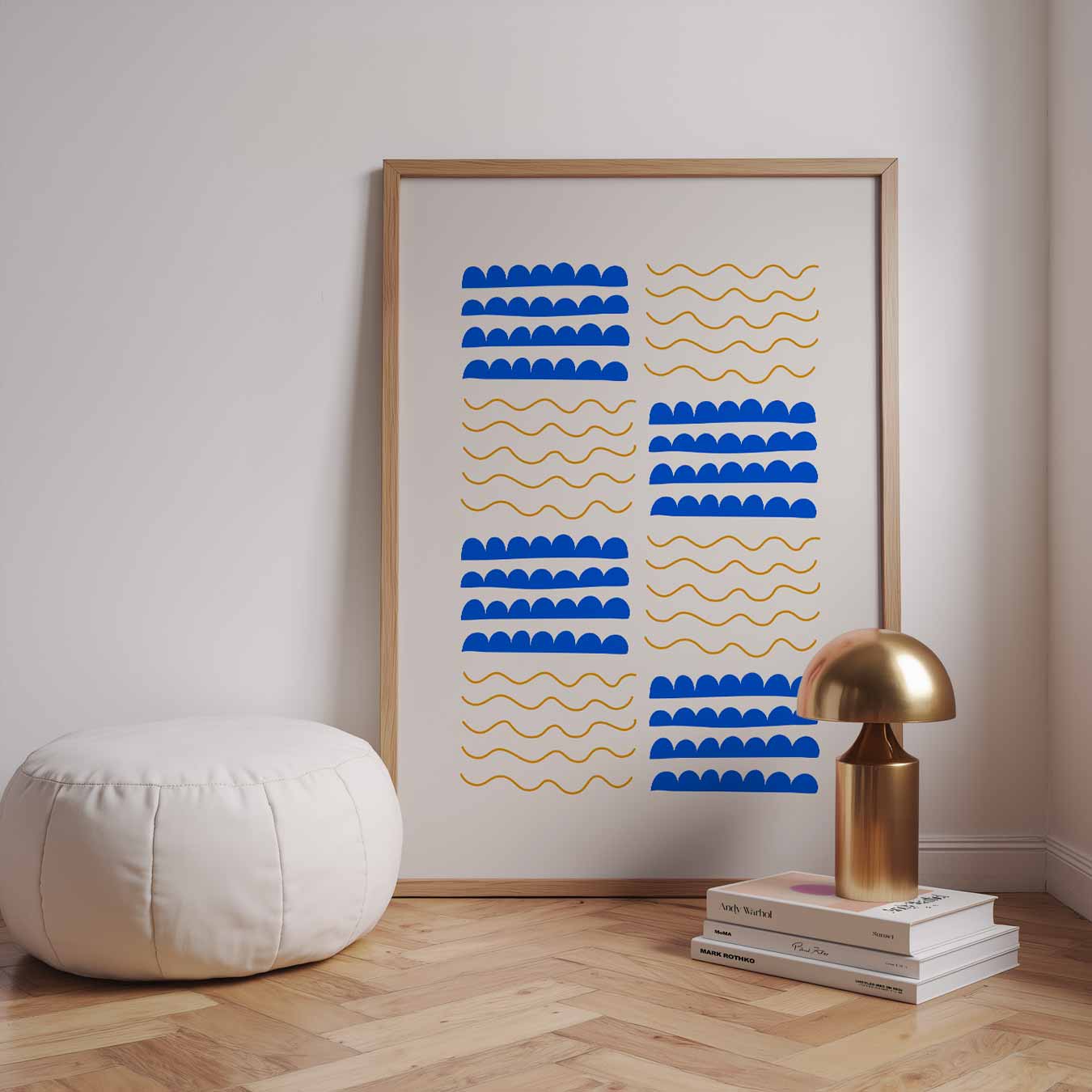 Golven van Blauw Poster-WallArtistic