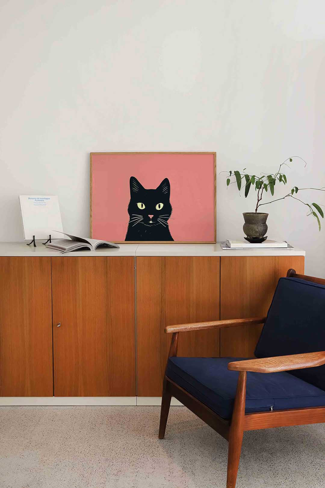 Zwarte kat Poster