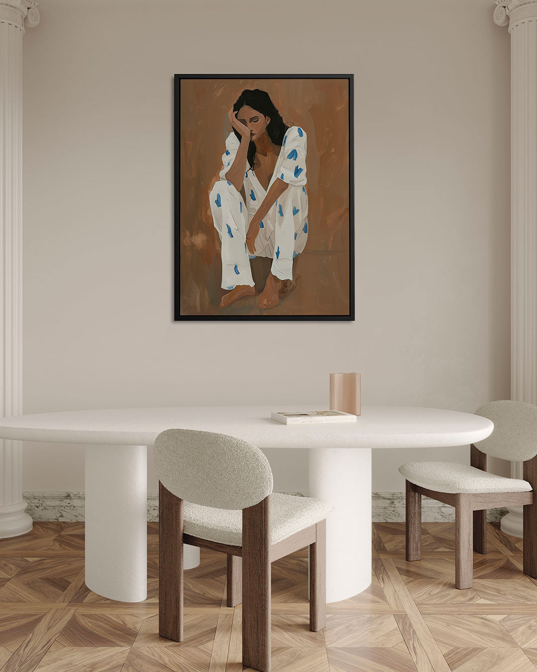 Reflectieve vrouw Kunstwerk