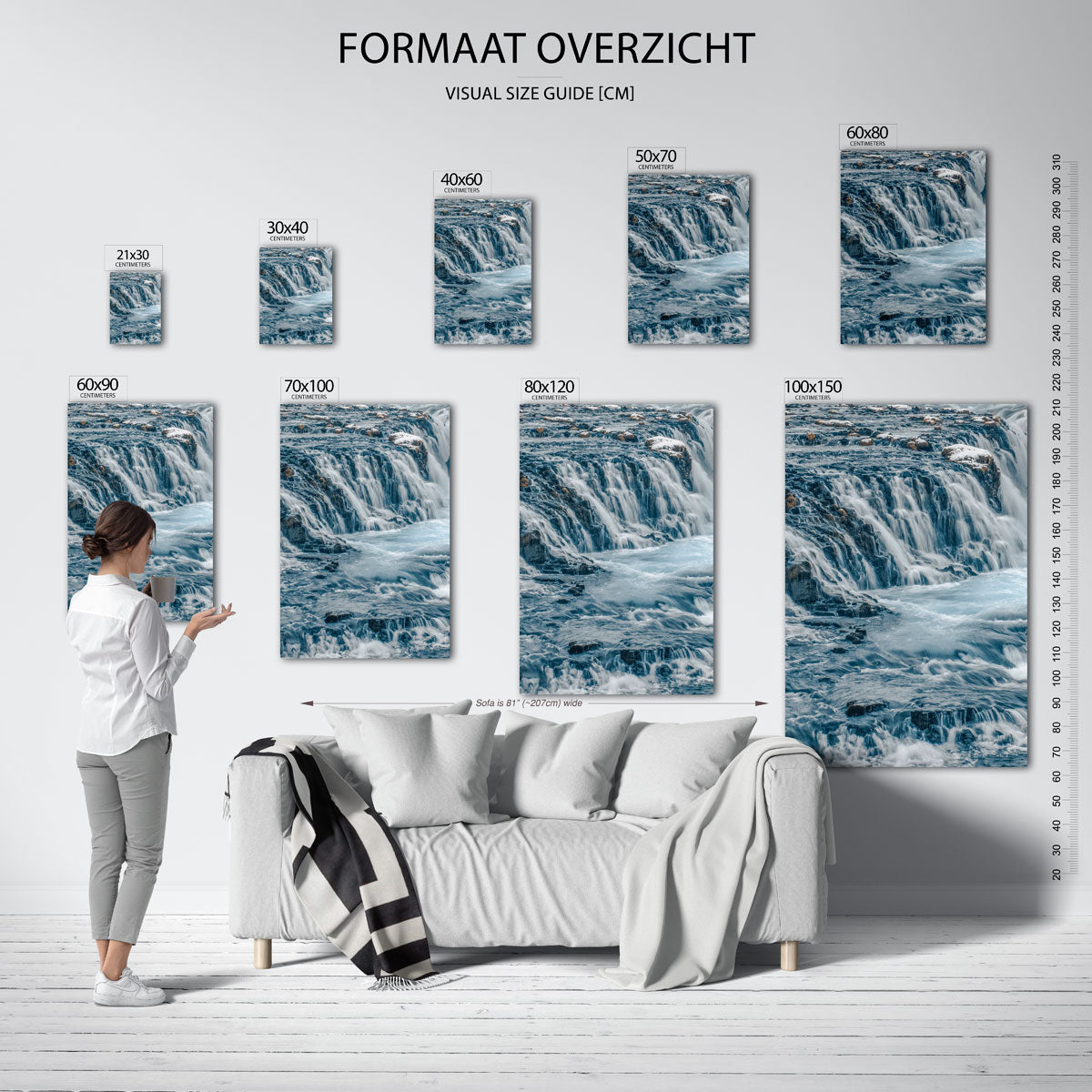 Krachtige waterval Poster