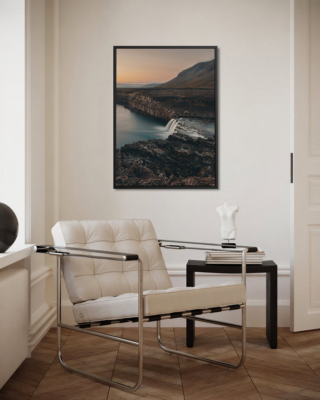 Rustige waterval landschap Kunstwerk