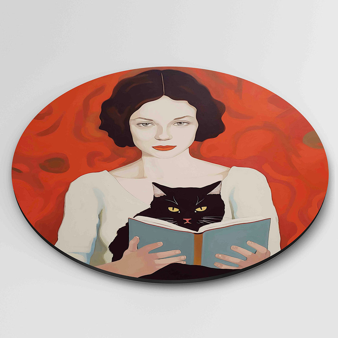 Vrouw met kat Muurcirkel