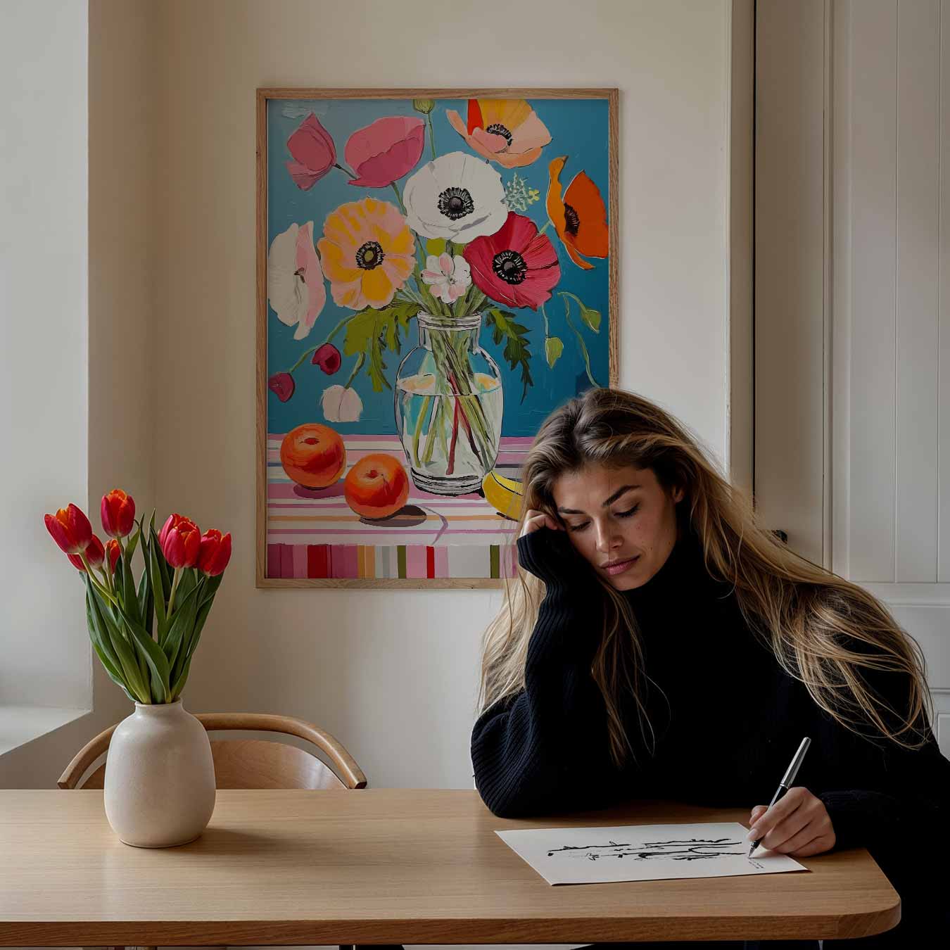 Bloemenpracht in Vaas Poster-WallArtistic