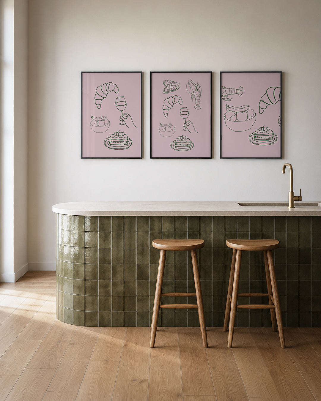 Eenvoudige lijnenspel Posterset