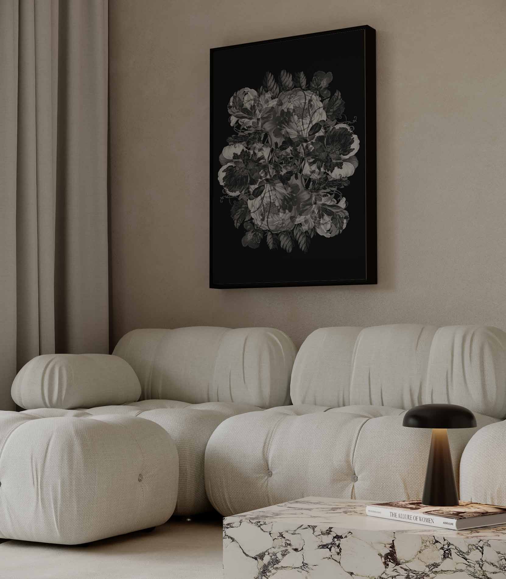 Mystieke Bloemenweelde Kunstwerk-canvas-dibond-plexiglas-wanddecoratie-WallArtistic