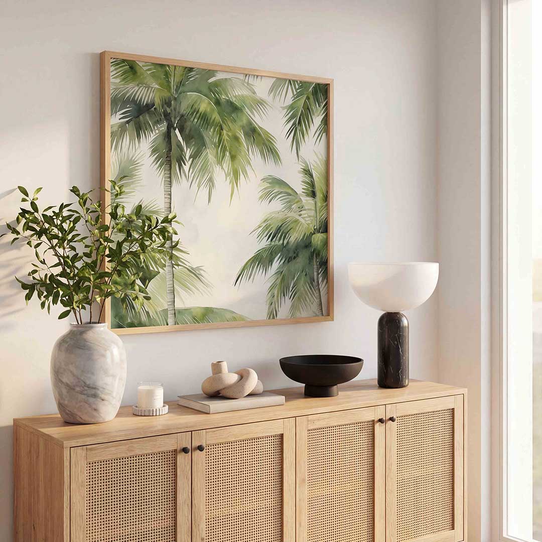 Palmboom bladeren Poster