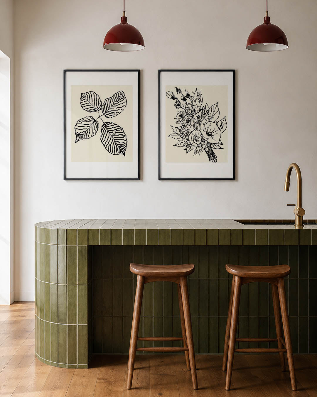 Bladlijnen en patronen Posterset