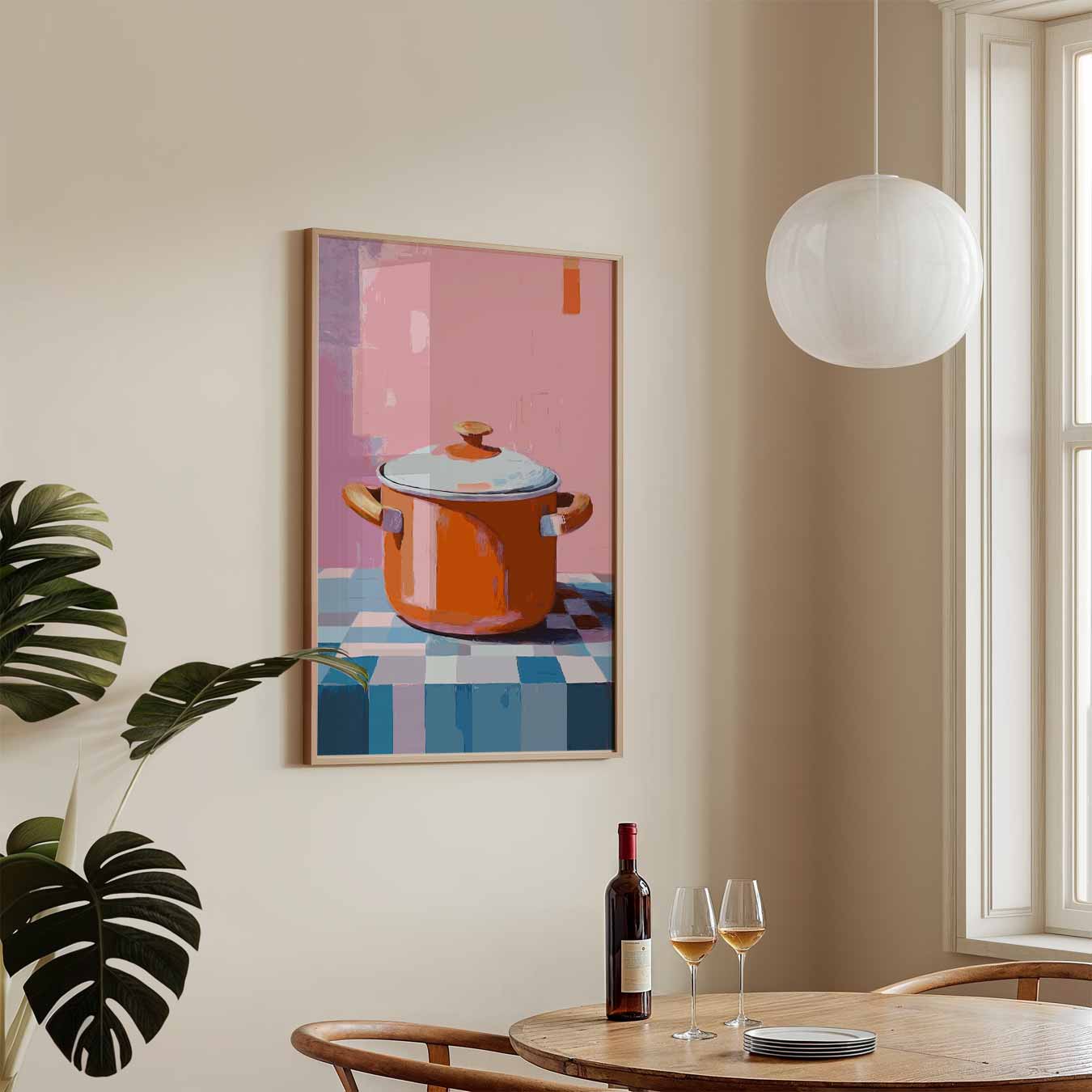 Vrolijke Retro Pan Poster-WallArtistic