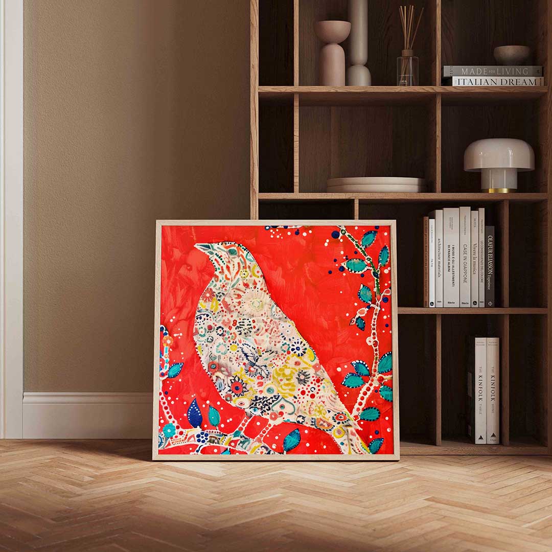 Vogel en bladeren Poster