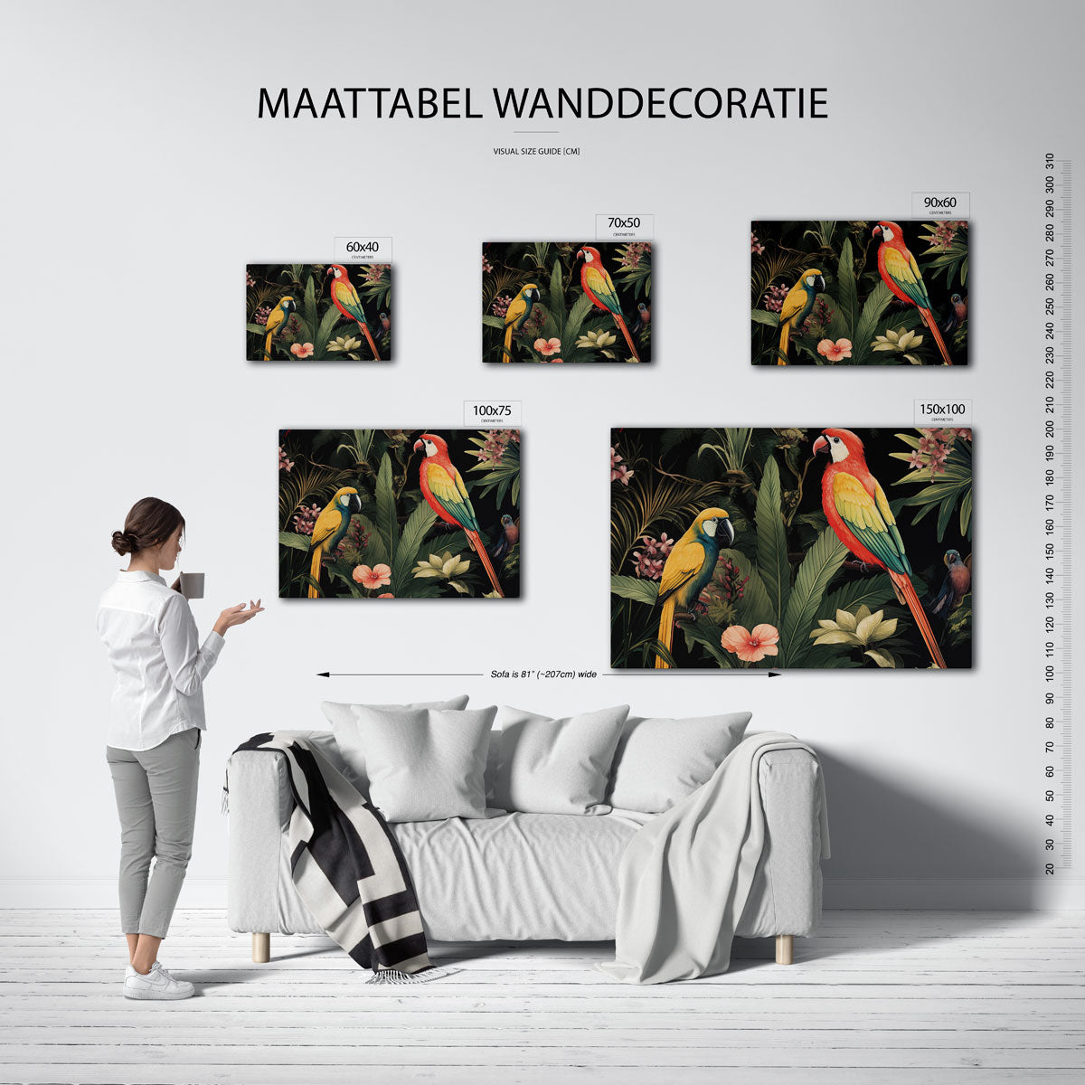 Tropische vogels Kunstwerk