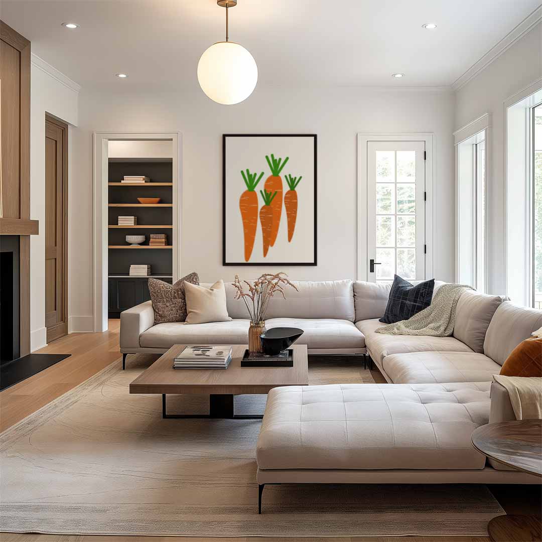 Moderne Wortel Illustratie Kunstwerk-canvas-dibond-plexiglas-wanddecoratie-WallArtistic