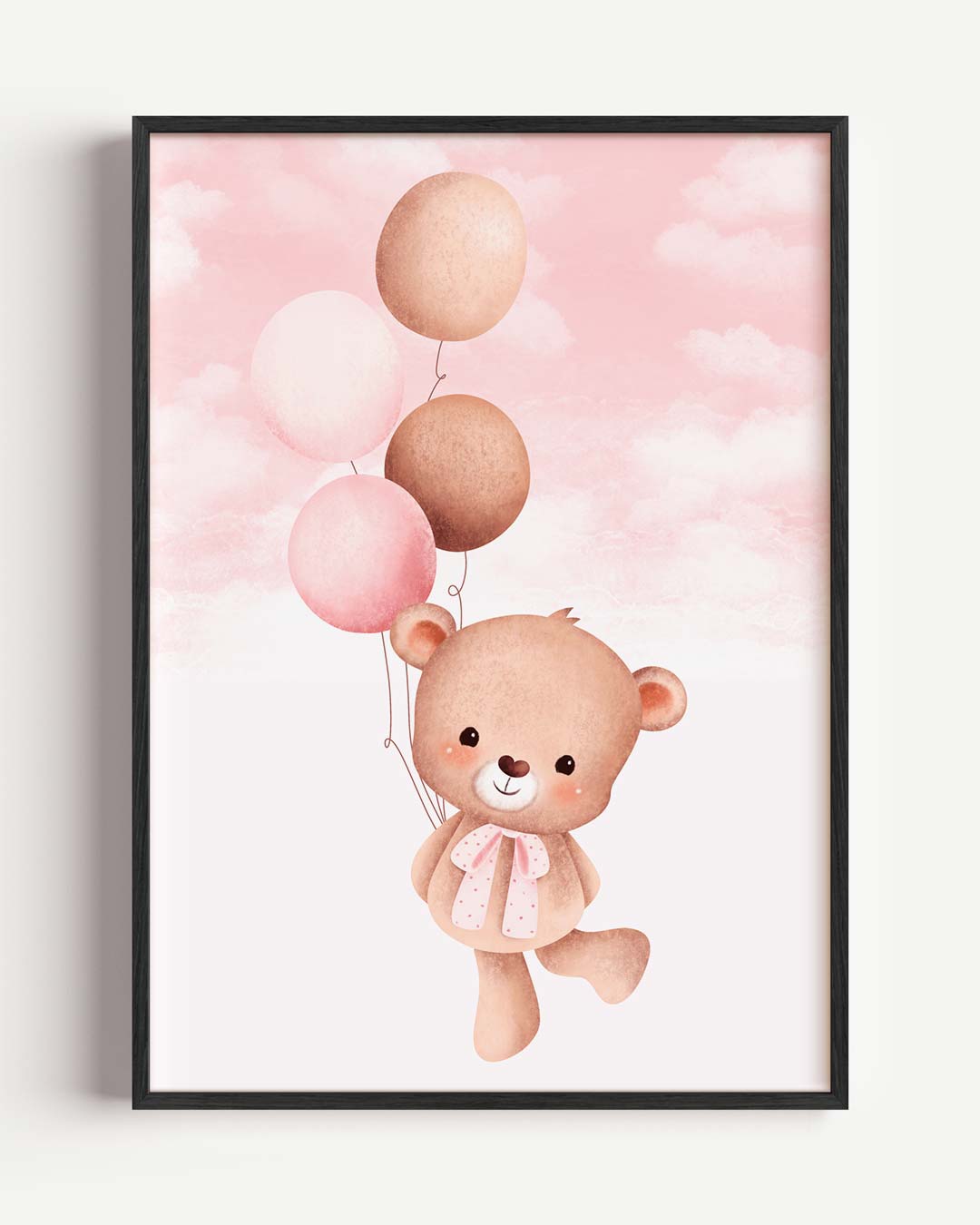 Lieve Teddybeer met Ballonnen Poster-WallArtistic