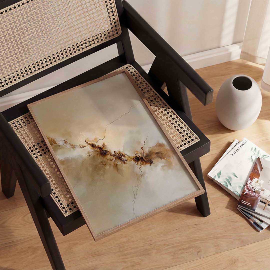 Abstracte beige en bruine Poster