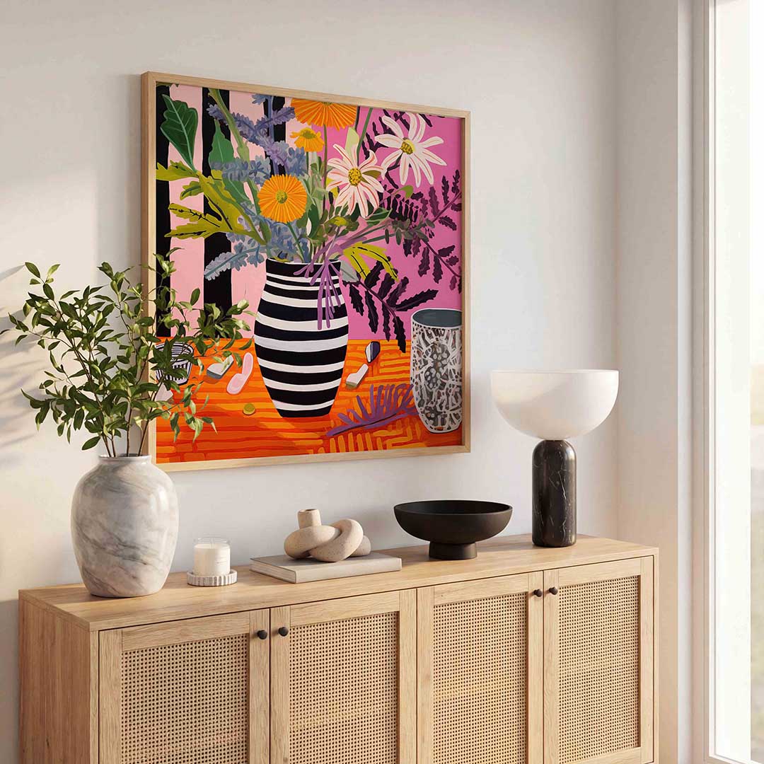 Bloemen in vaas Poster
