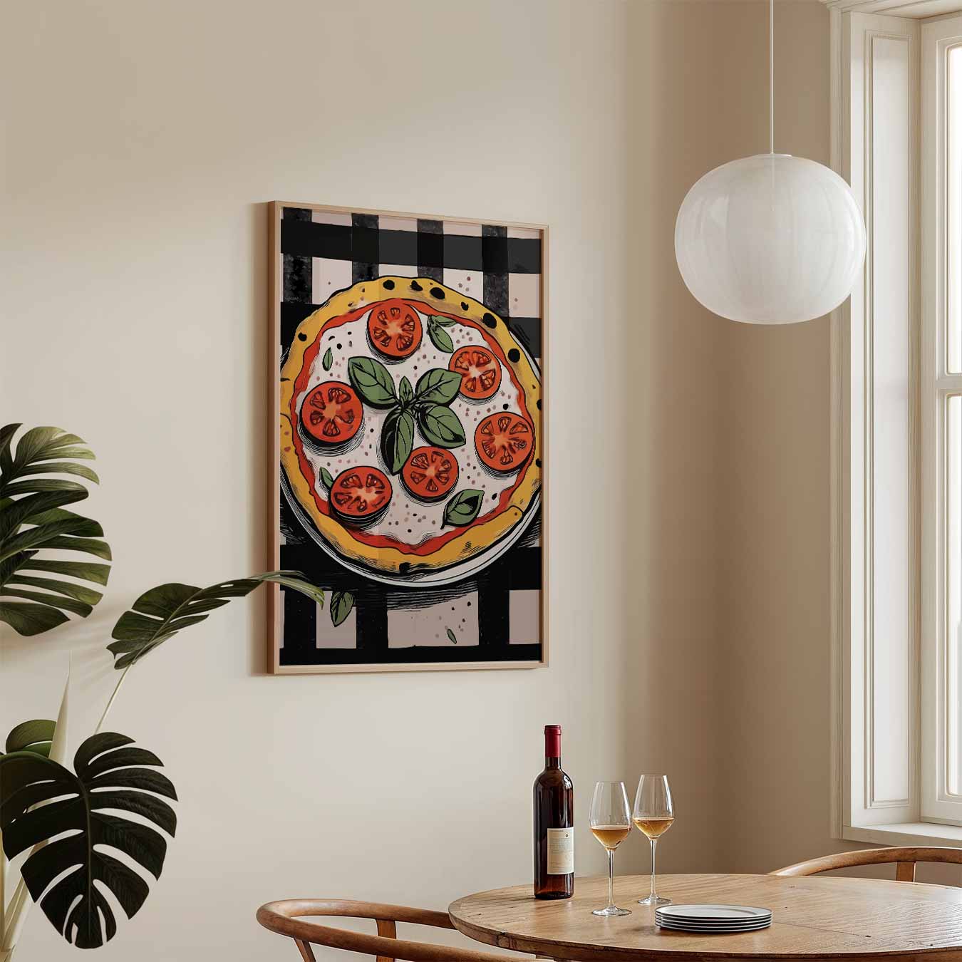 Italiaanse Pizza Illustratie Poster-WallArtistic