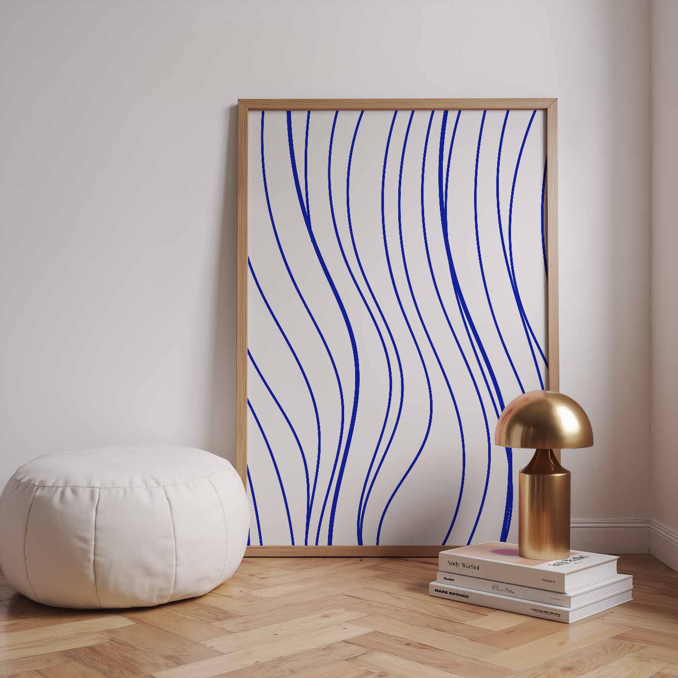 Dromerige Blauwe Golven Poster-WallArtistic