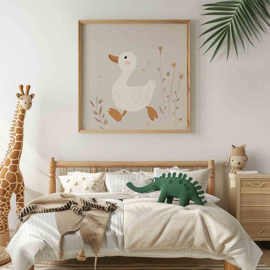 Eend met bloemen Poster