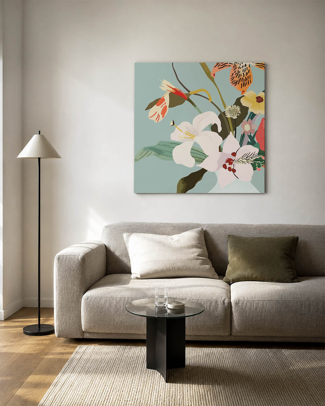 Bloemrijke compositie Kunstwerk