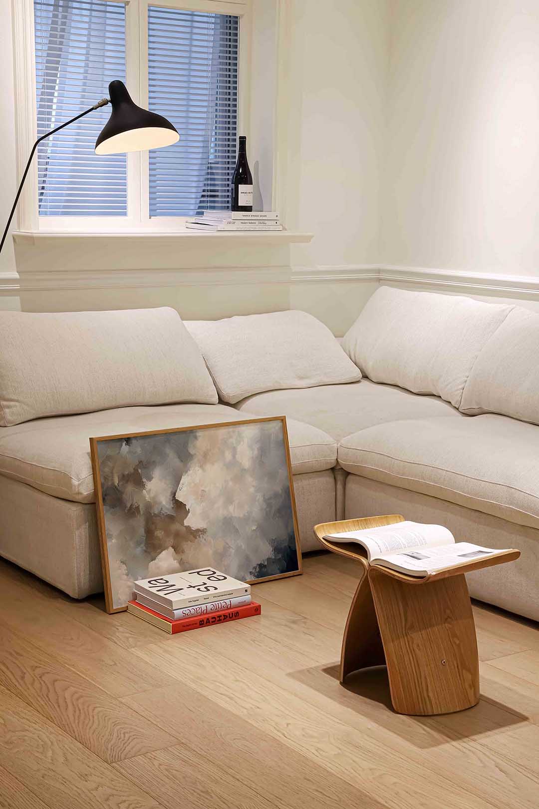 Abstracte beige en grijze Poster