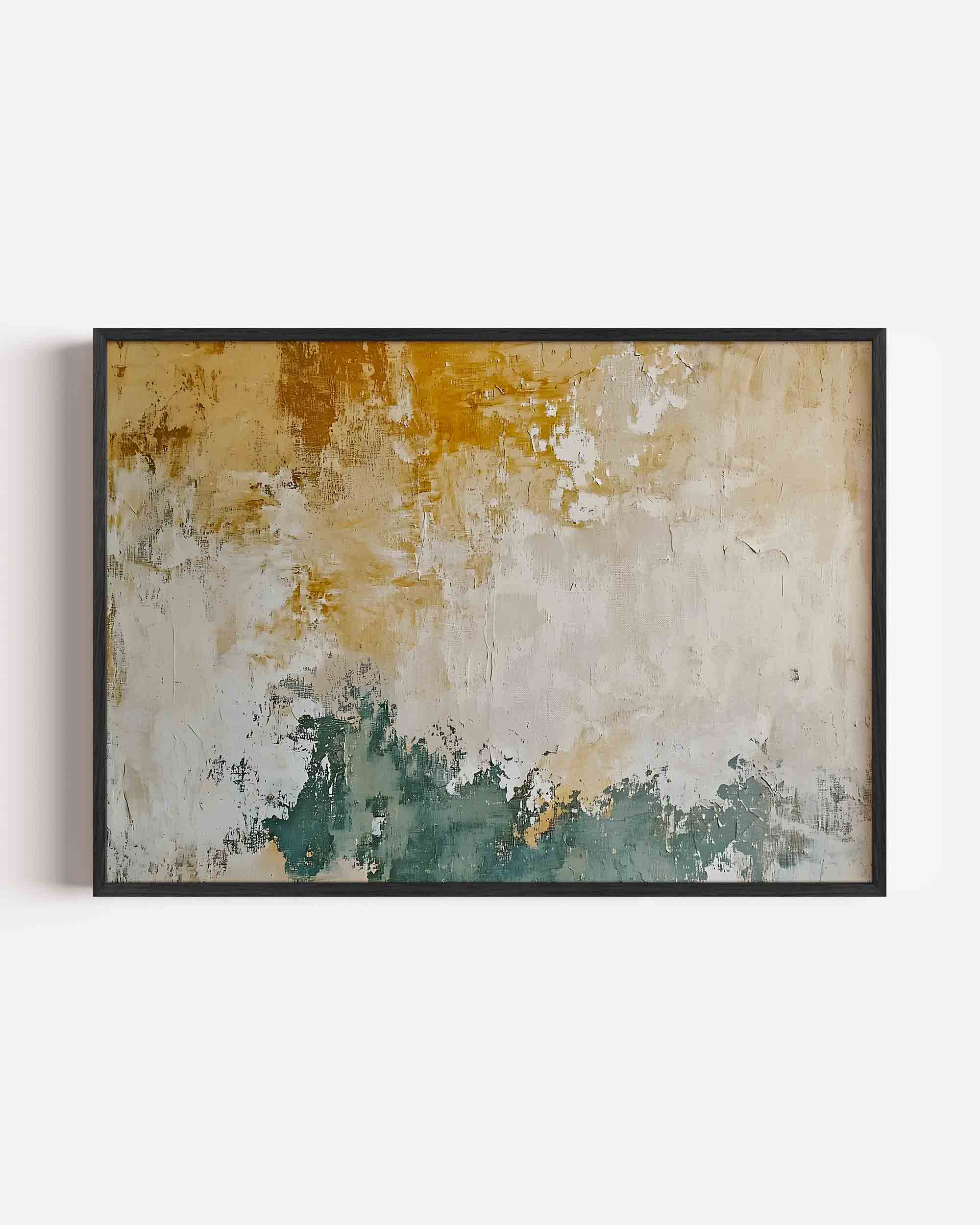 Abstracte beige en groene Poster