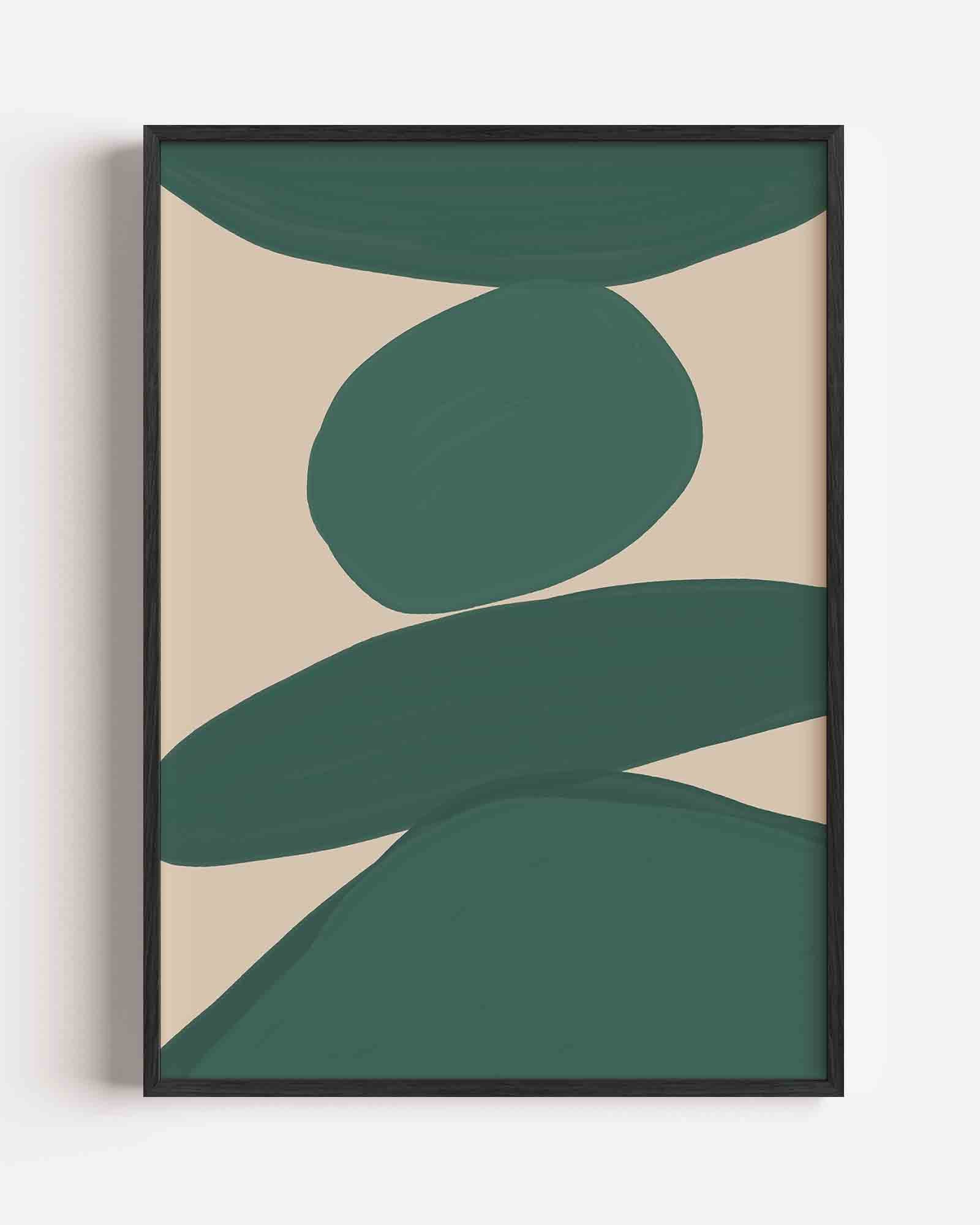 Abstracte groene vormen Poster