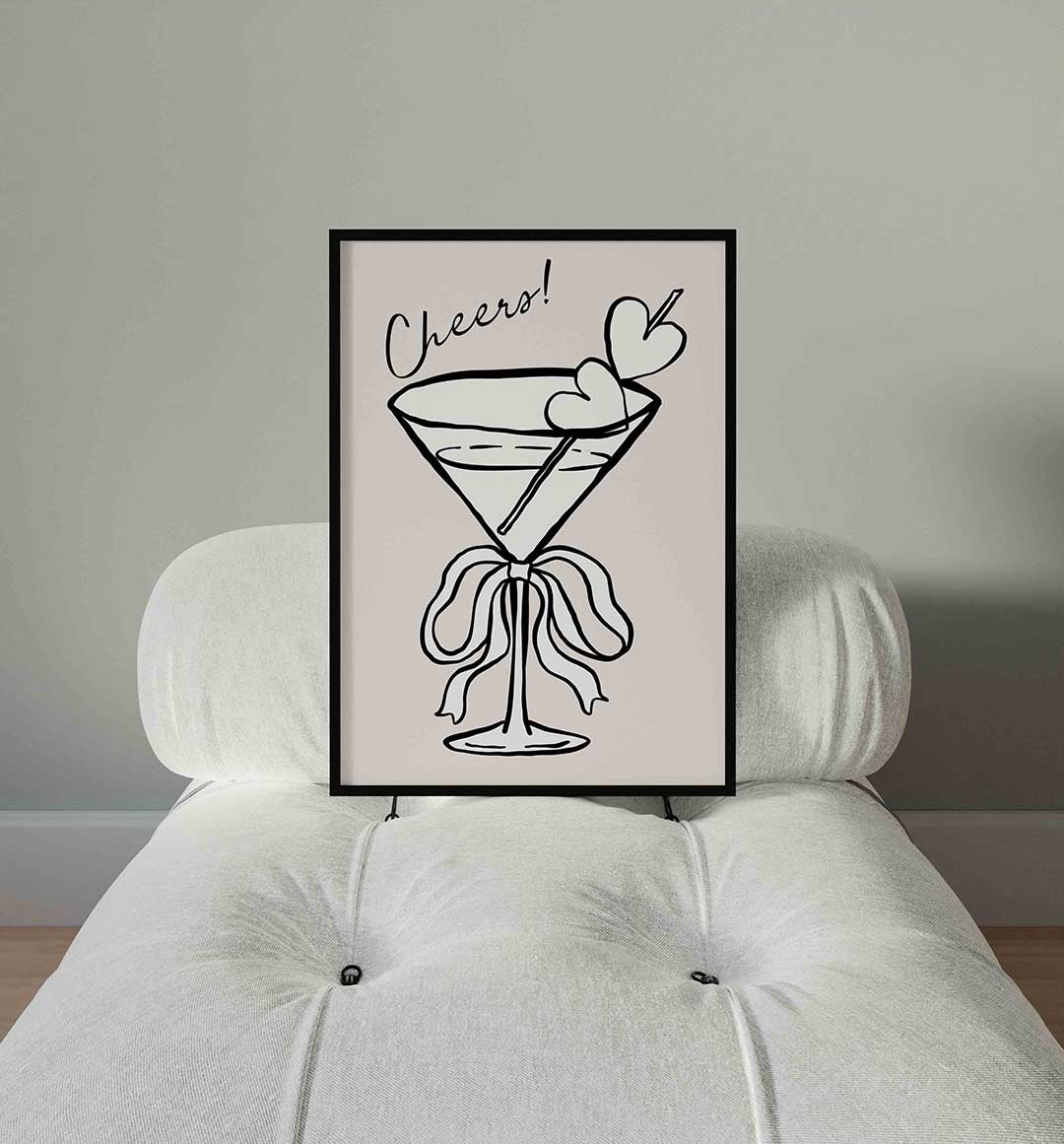 Cheers cocktailglas Poster