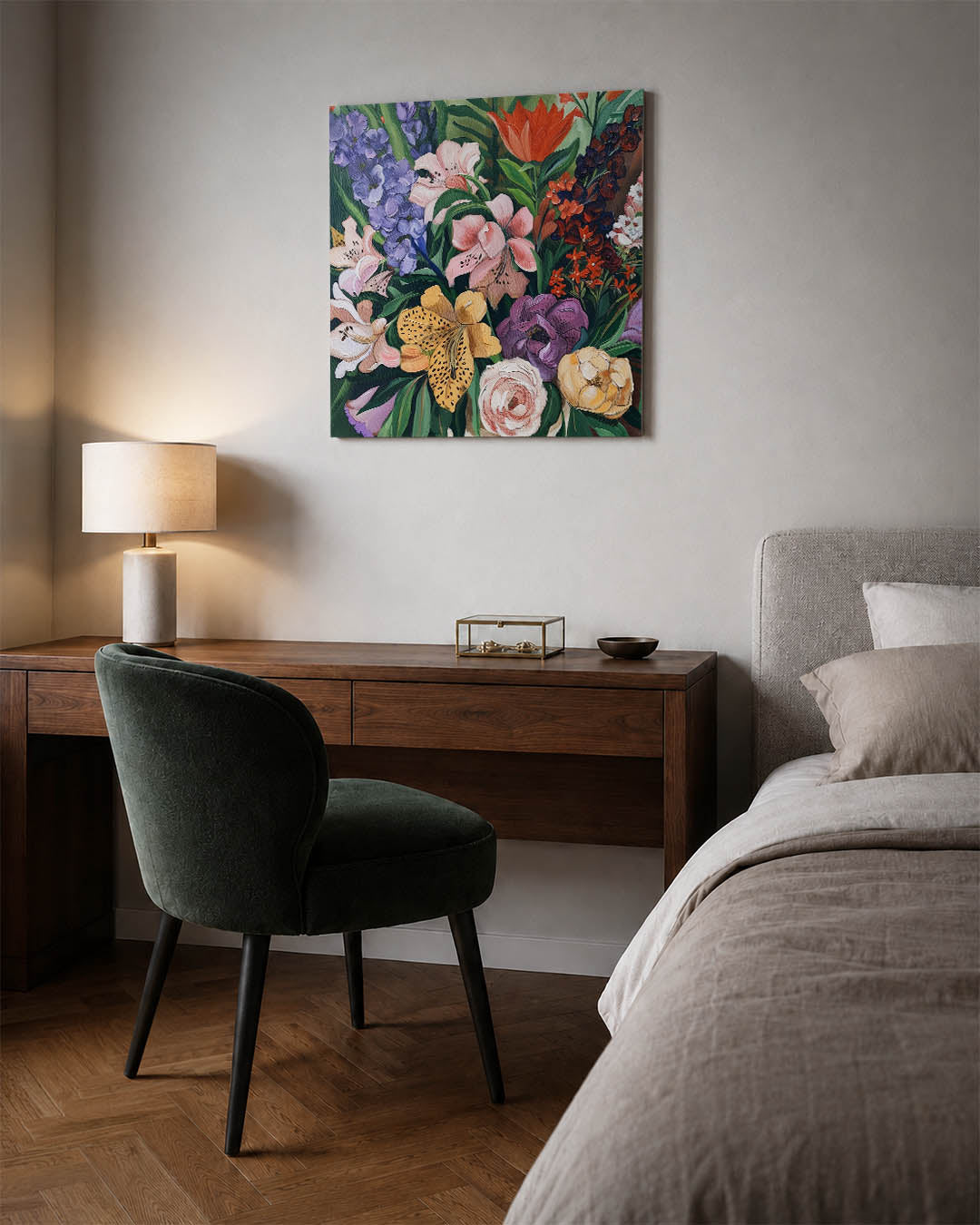 Bloemrijke compositie Kunstwerk