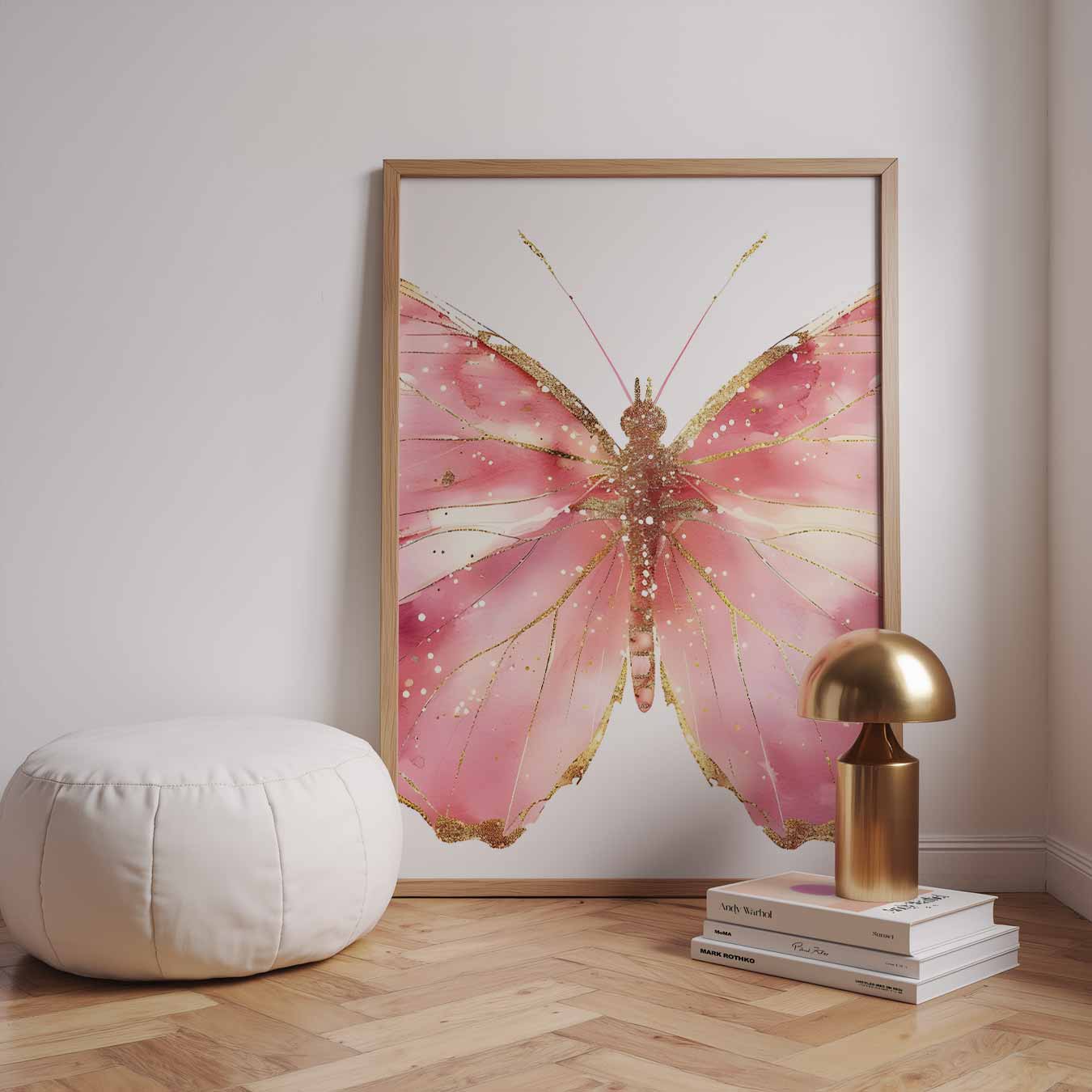 Betoverende Roze Vlinder Poster-WallArtistic