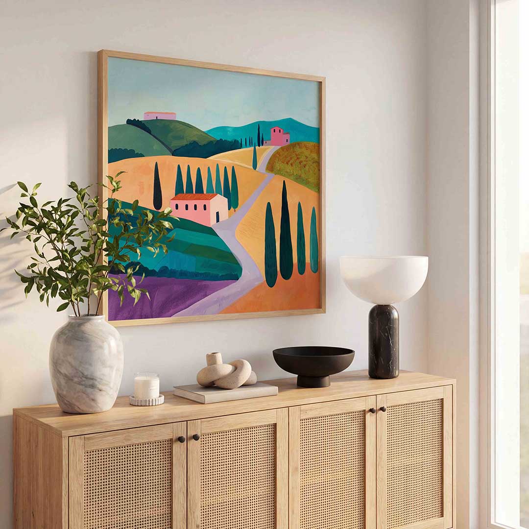 Landschap met cipressen Poster