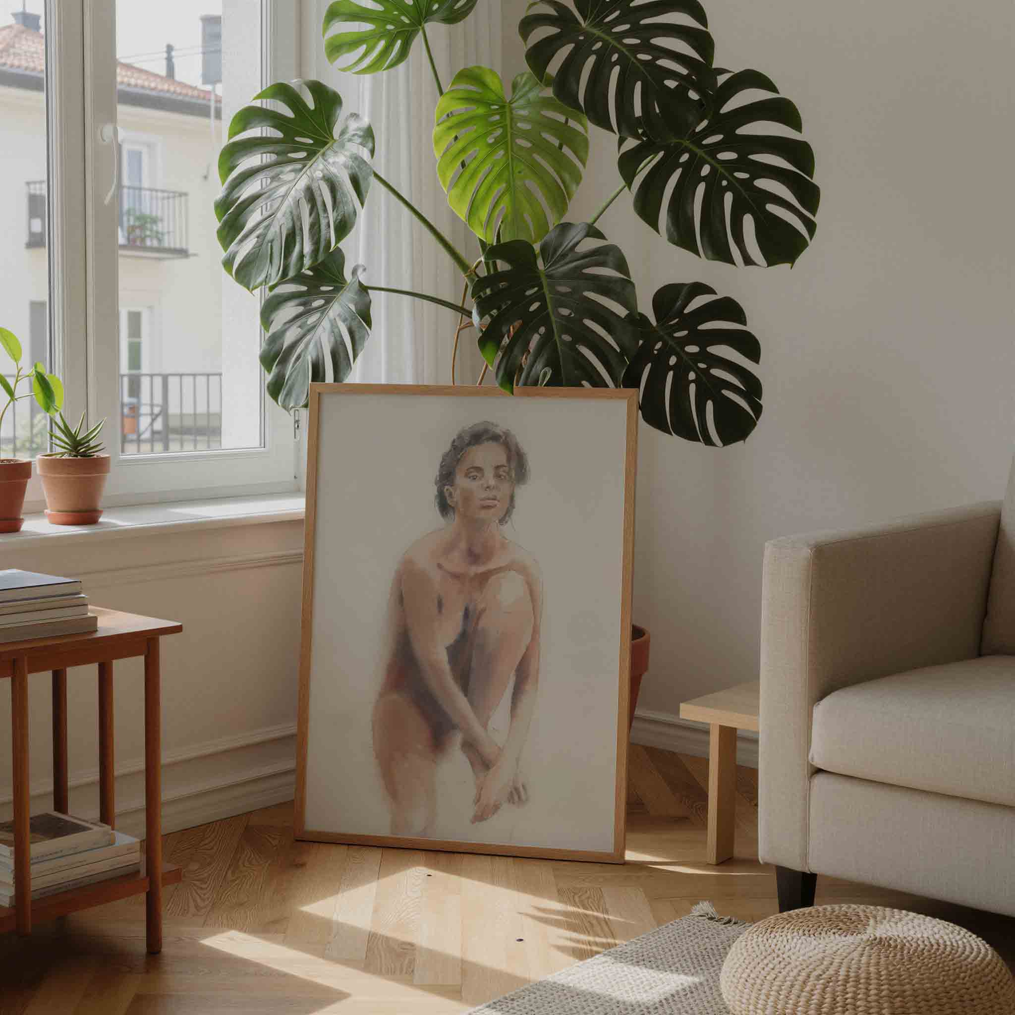 Zittende figuur Poster