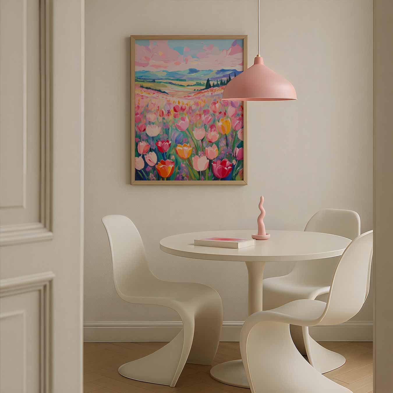 Vrolijke Tulpenweide Poster-WallArtistic