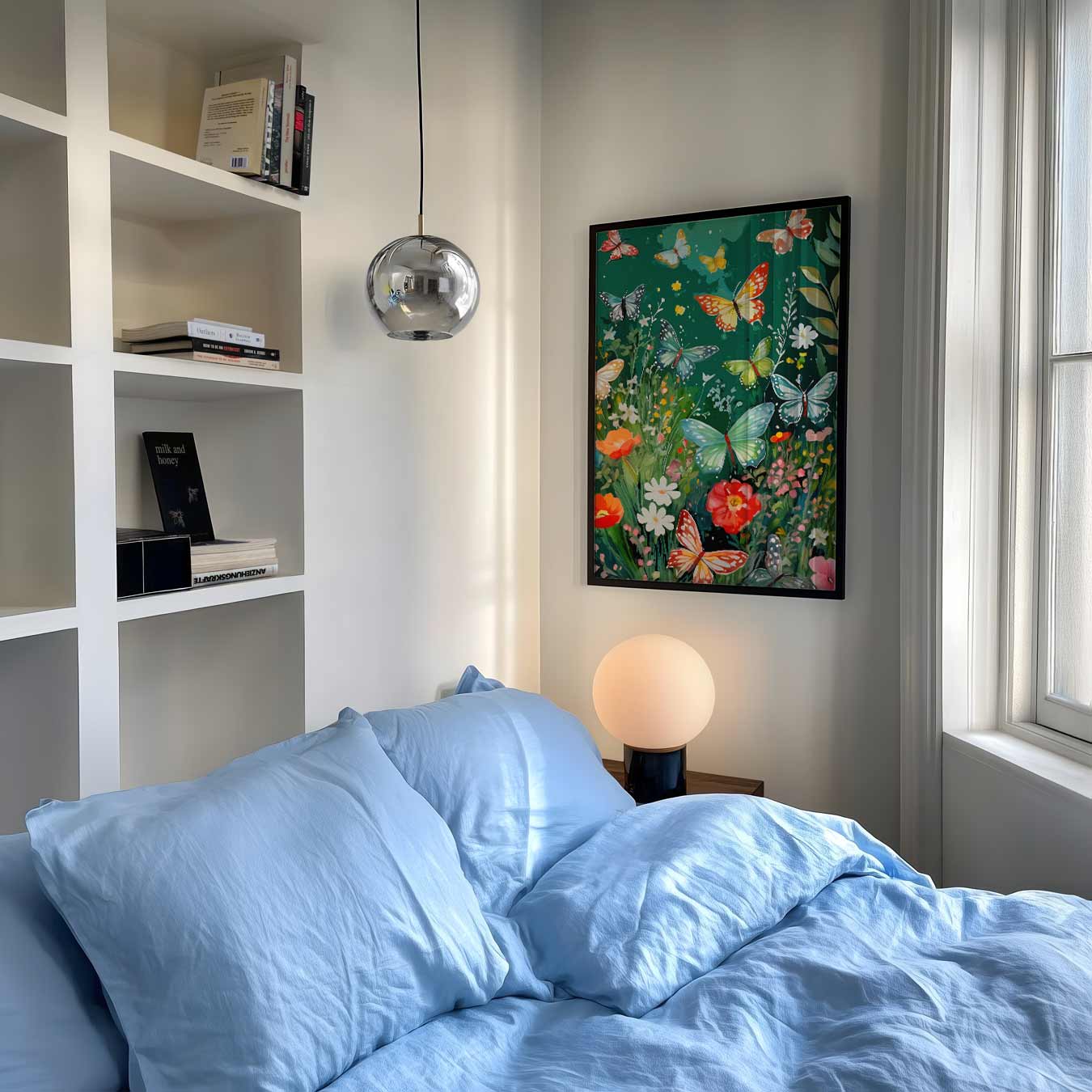 Vlinders en Bloemen Paradijs Poster-WallArtistic