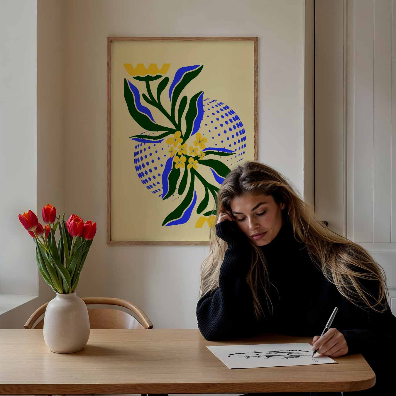 Bloemenpracht Illustratie Poster-WallArtistic