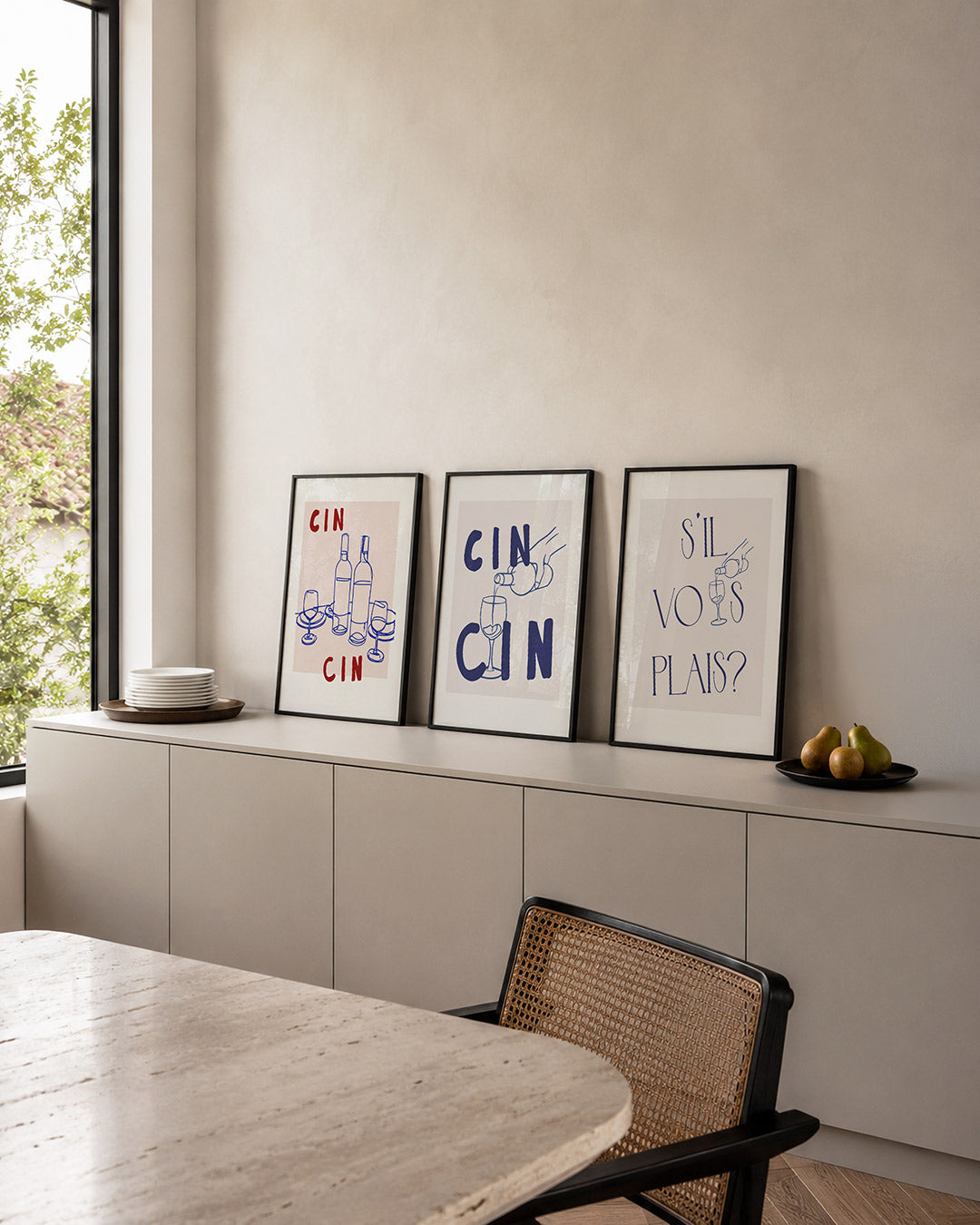 Lijnen en glazen Posterset