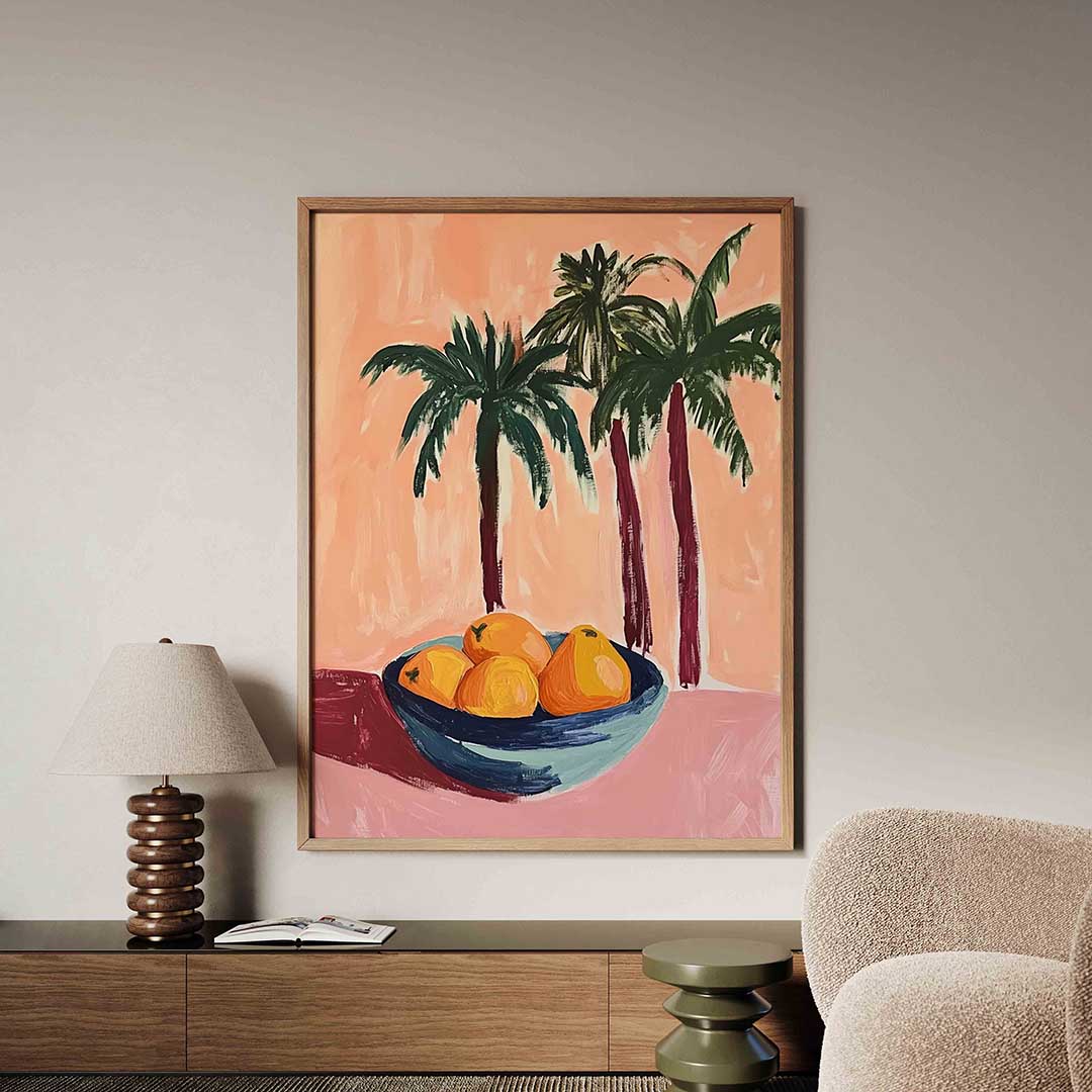 Palmbomen en fruit Poster