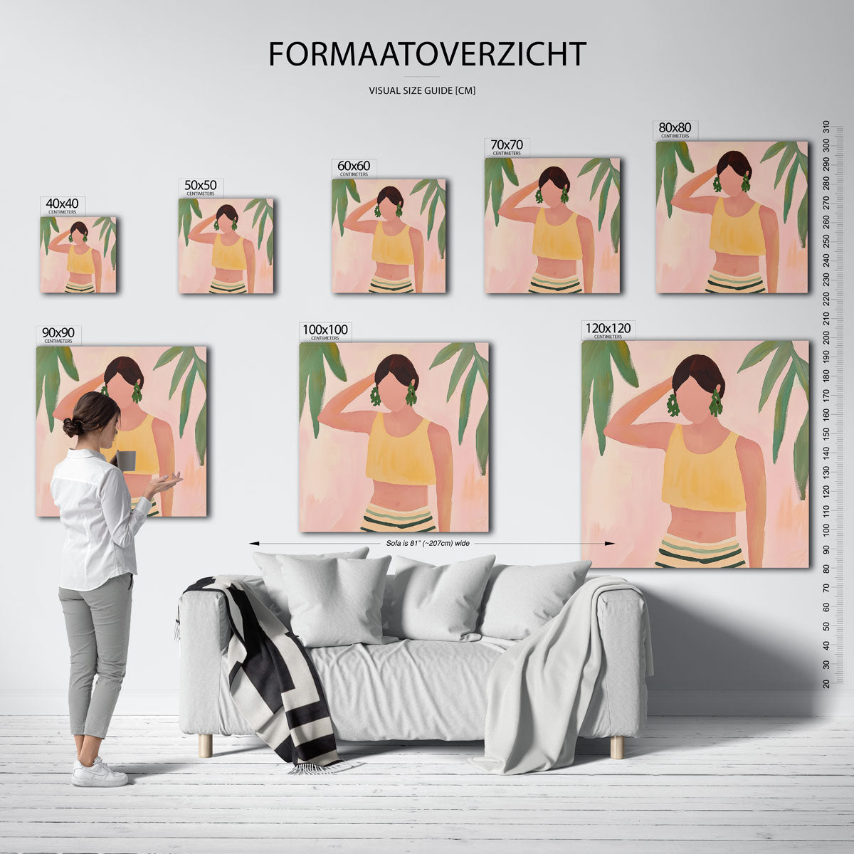 Vrouw met groene oorbellen Poster