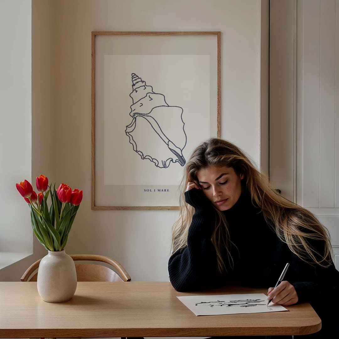 Schelp Illustratie Poster-WallArtistic