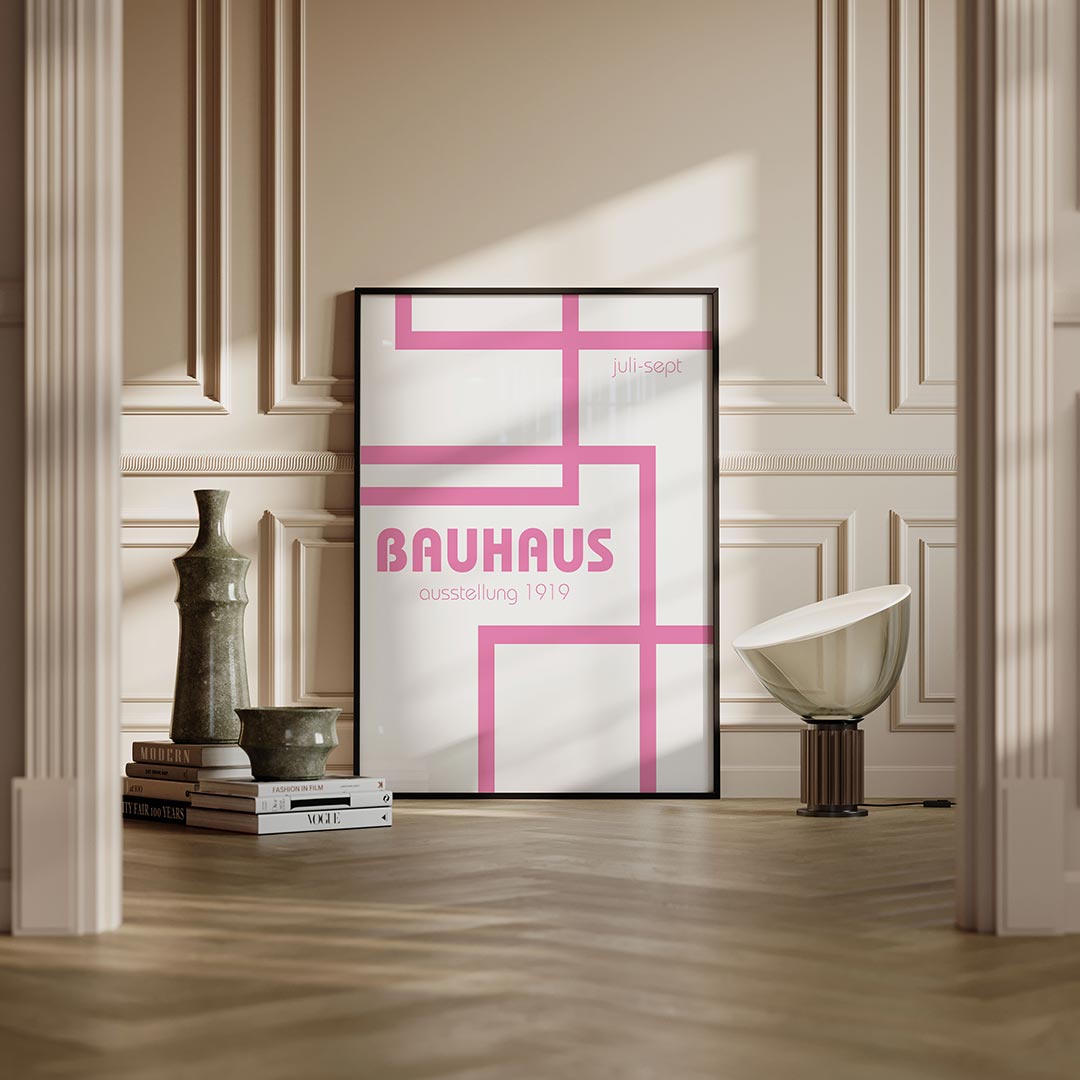 Roze lijnenspel Poster