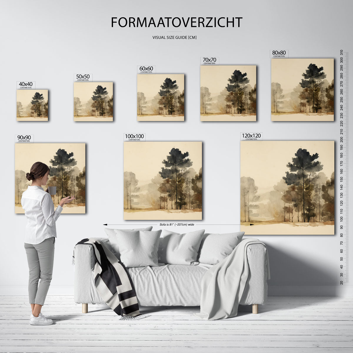 Bomen in mist Poster