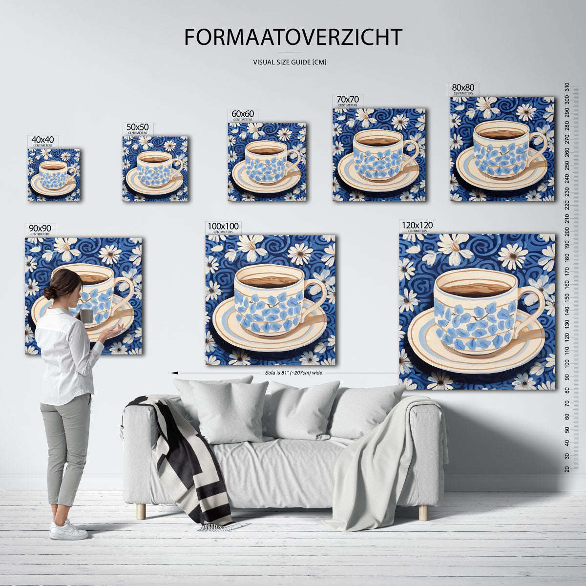 Bloemen en kopje Poster