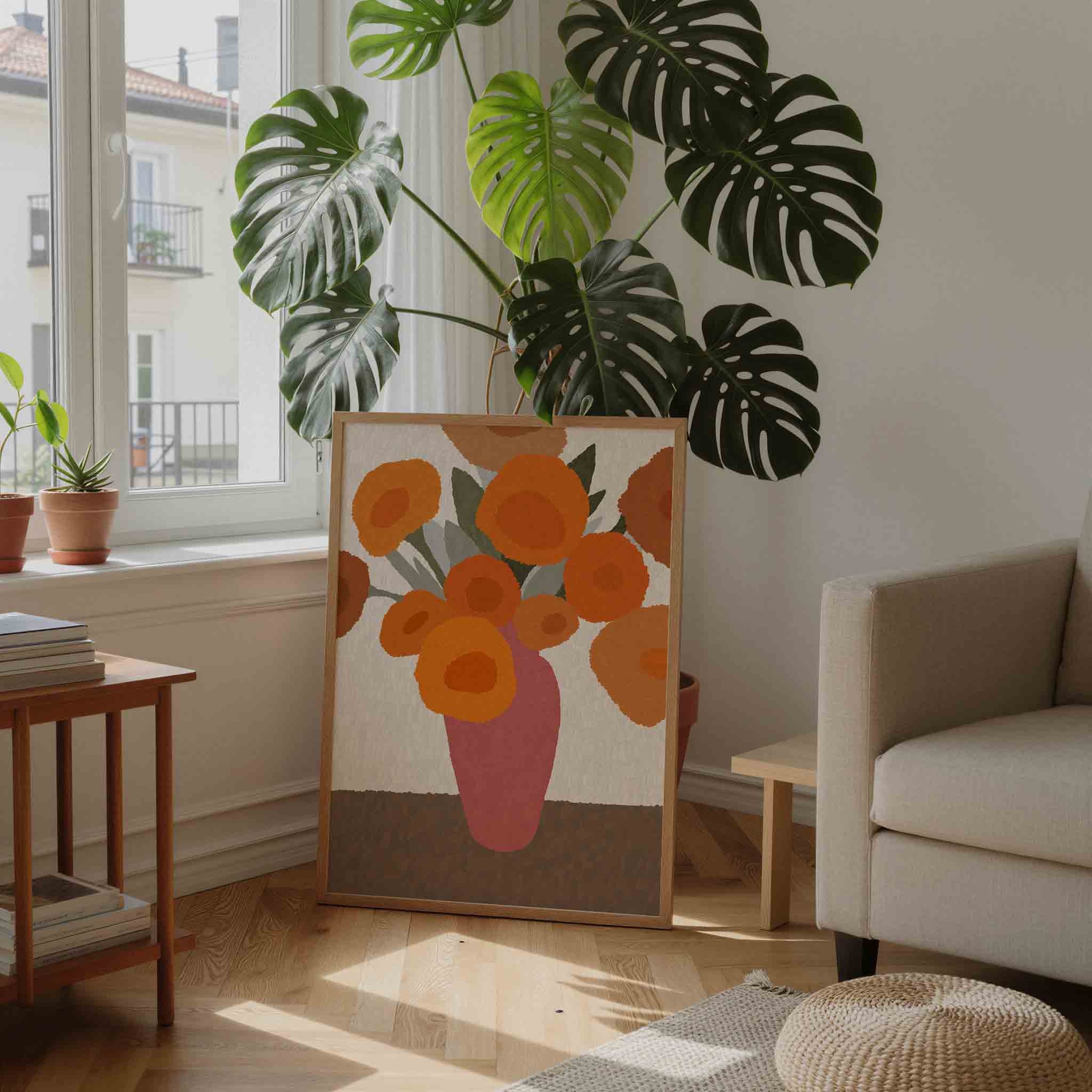 Bloemen in vaas Poster