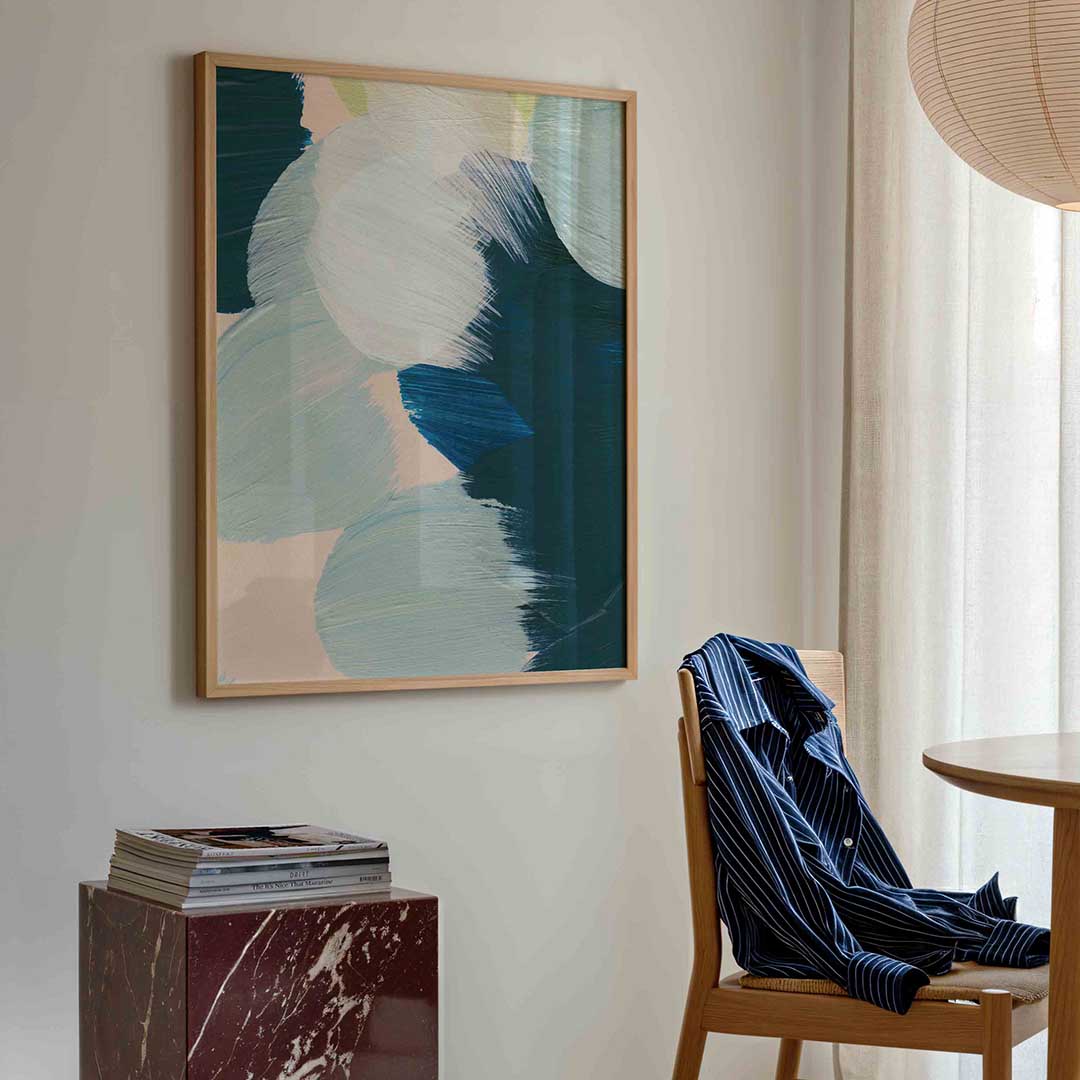 Abstracte penseelstreken Poster