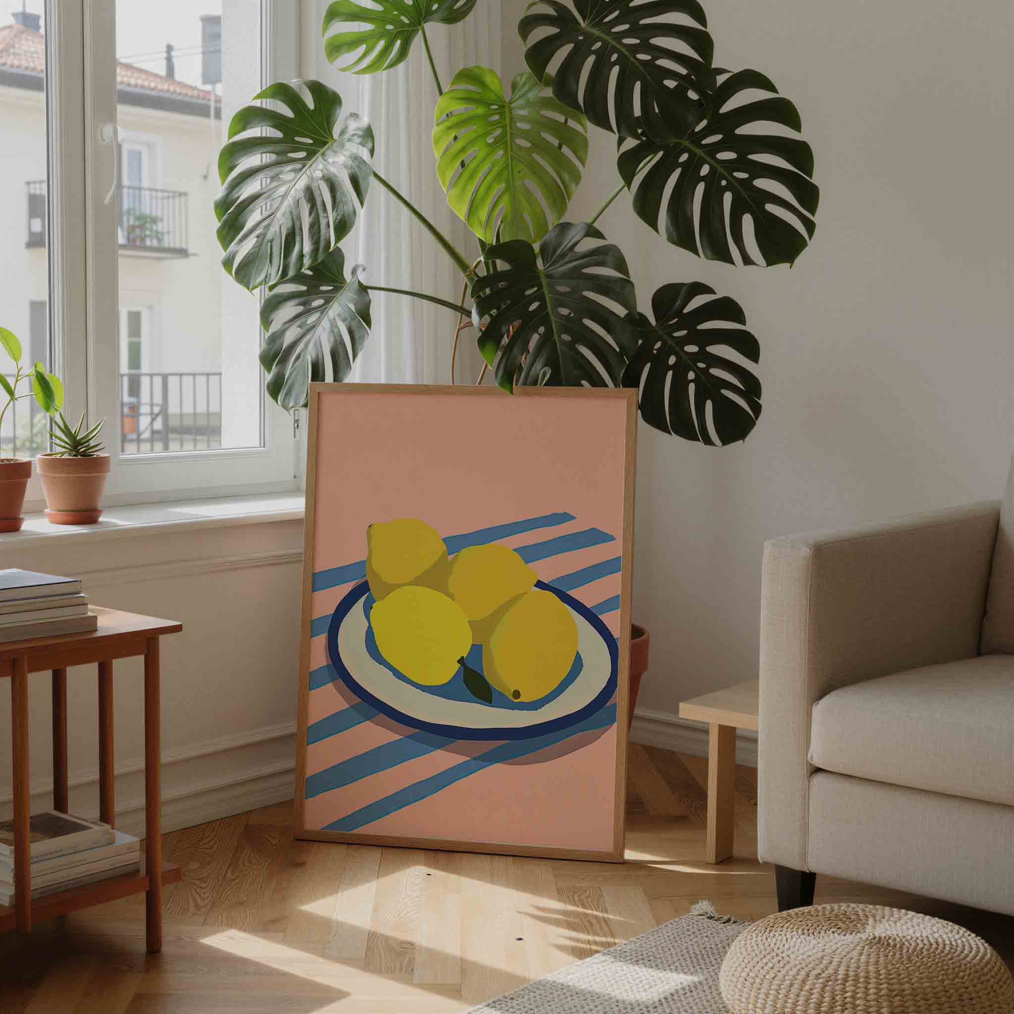 Citroenen op bord Poster