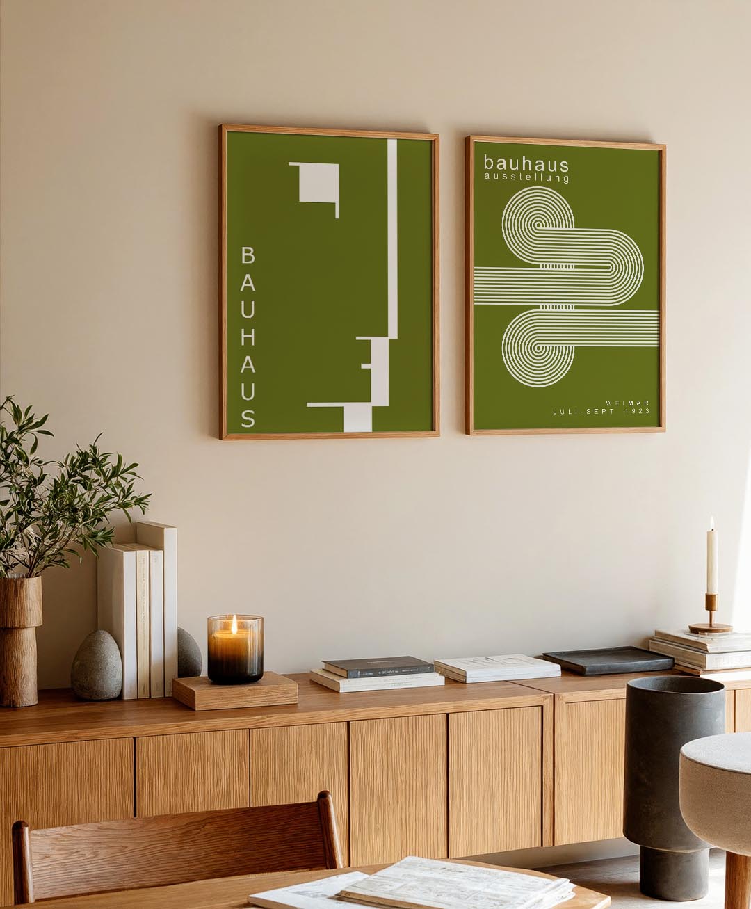 Strakke lijnenspel Posterset